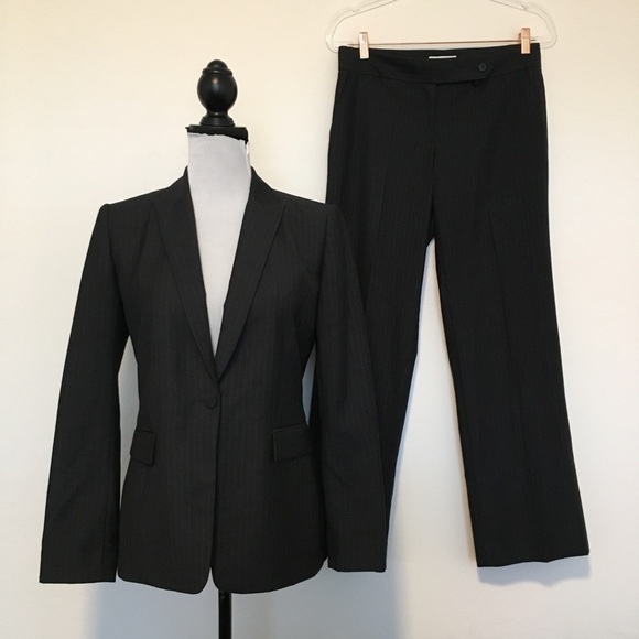 Calvin Klein Jackets & Blazers - Calvin Klein Gray Pinstripe Career Pant Suit